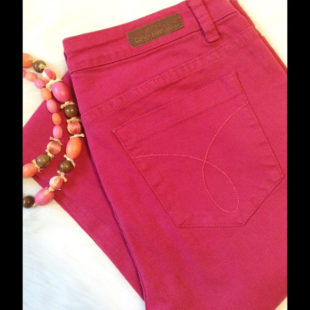 Calvin Klein Pink Denim Leggings